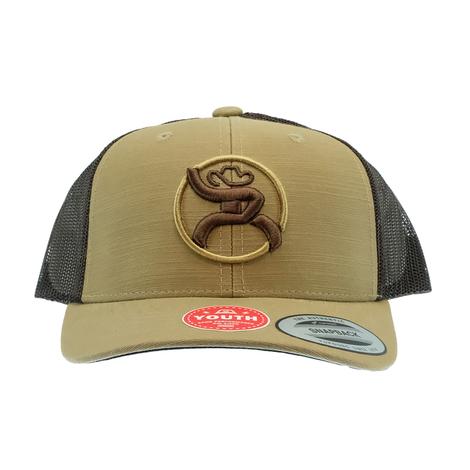 Hooey Strap Roughy Tan Brown 6Panel Trucker Youth Cap